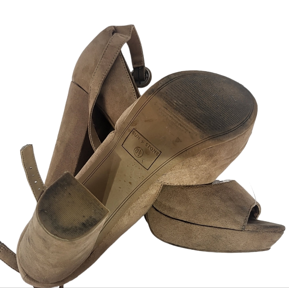Sun + Stone Reeta Block-heel Platform Sandals Stone 8.5 - Picture 9 of 9